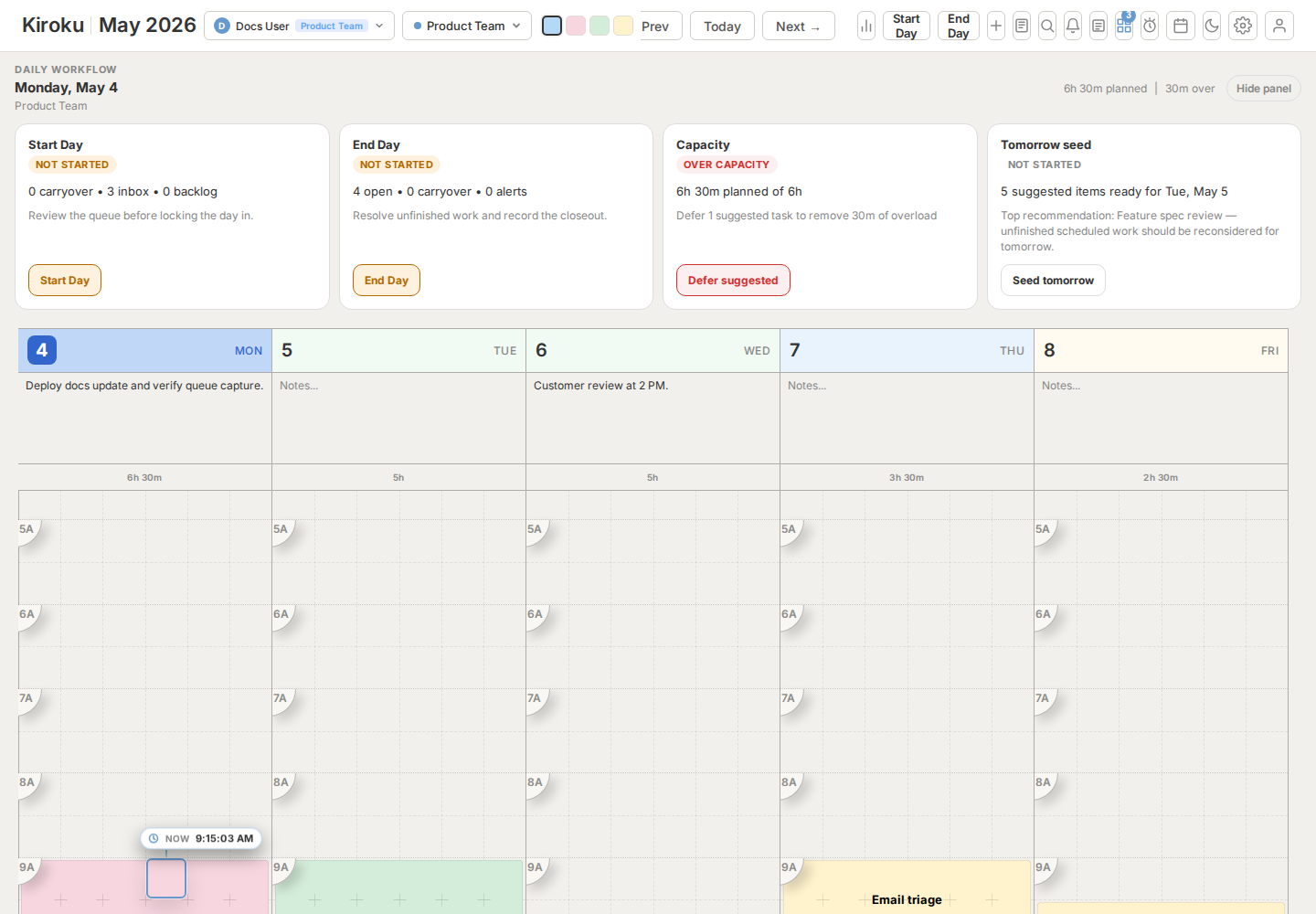Smart weekly planner